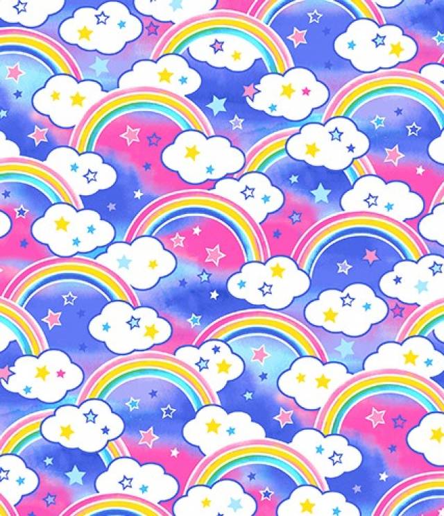 Rainbows Allover Fleece Fabric